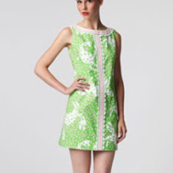 LILLY PULITZER CRABBY SHIFT DRESS 2 *RARE* - Picture 2 of 6